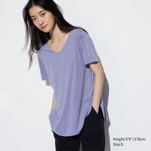 UNIQLO AIRism Seamless Long T-Shirt Purple XL